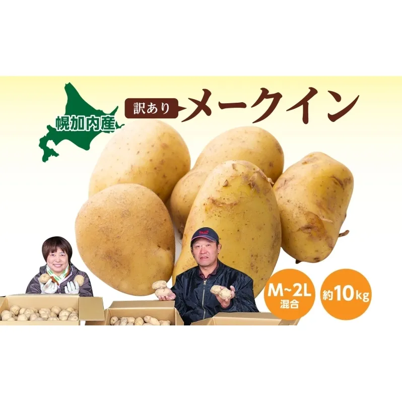 北海道産 訳あり じゃがいも メークイン M～2L 約10kg ジャガイモ 馬鈴薯 ポテト キタアカリ 芋 いも イモ 旬 冬 農作物 訳アリ 規格外 家庭用 北海道 お取り寄せ 産地直送 笠井ファーム 送料無料 幌加内