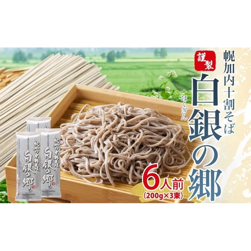白銀の郷 200g×3束 6人前 十割 そば 北海道 幌加内 蕎麦 乾麺 麺 常温 年越し ソバ 引っ越し 十割そば グルメ 無塩 備蓄 保存食 食塩不使用 国産 グルテンフリー 和食 ヘルシー お取り寄せ ギフト 贈り物 まとめ買い ほろかない 送料無料
