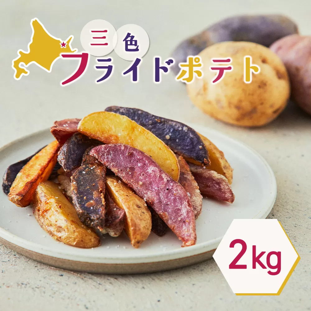 北海道小清水町 三色フライドポテト　２kg【16003】