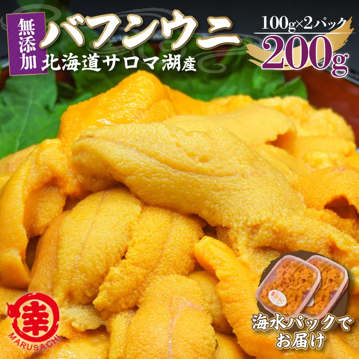 【先行予約】サロマ湖産 無添加 バフンウニ 200g（100g×2）海水パック SRMA022