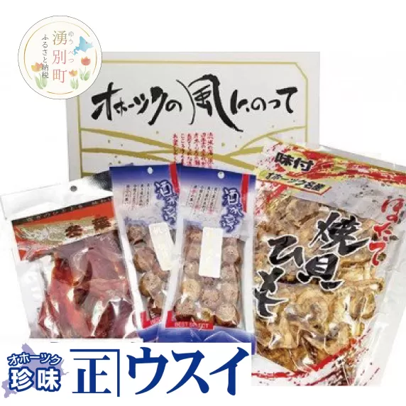 【国内消費拡大求む】「オホーツクの風にのって」珍味詰合せA　珍味　ちんみ　乾物　おつまみ　肴　加工食品　オホーツク　サロマ湖　北海道　湧別町