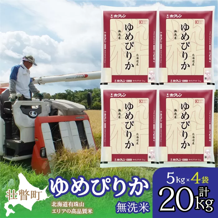 【令和6年産】（無洗米20kg）ホクレンゆめぴりか（無洗米5kg×4袋） SBTD067