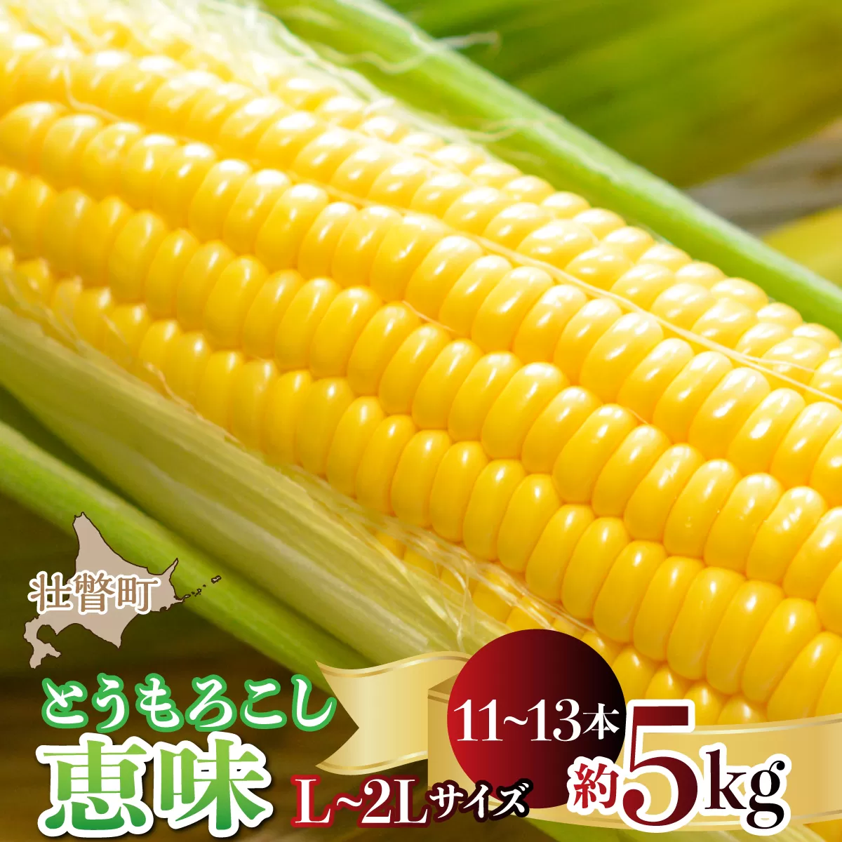 ＜2026年8月初旬よりお届け＞約5kg！北海道壮瞥産とうもろこし（恵味）【Ｌ〜2Lサイズ 11〜13本】 SBTP002