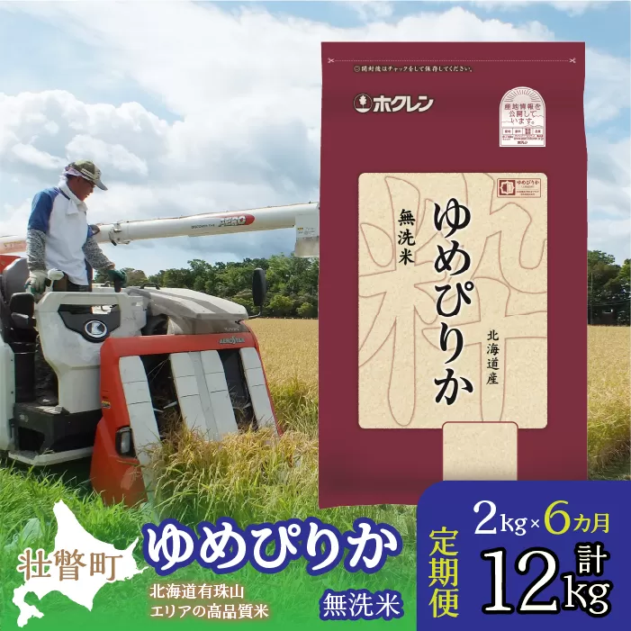 【令和6年産 6ヶ月定期配送】（無洗米2kg）ホクレンゆめぴりか SBTD047