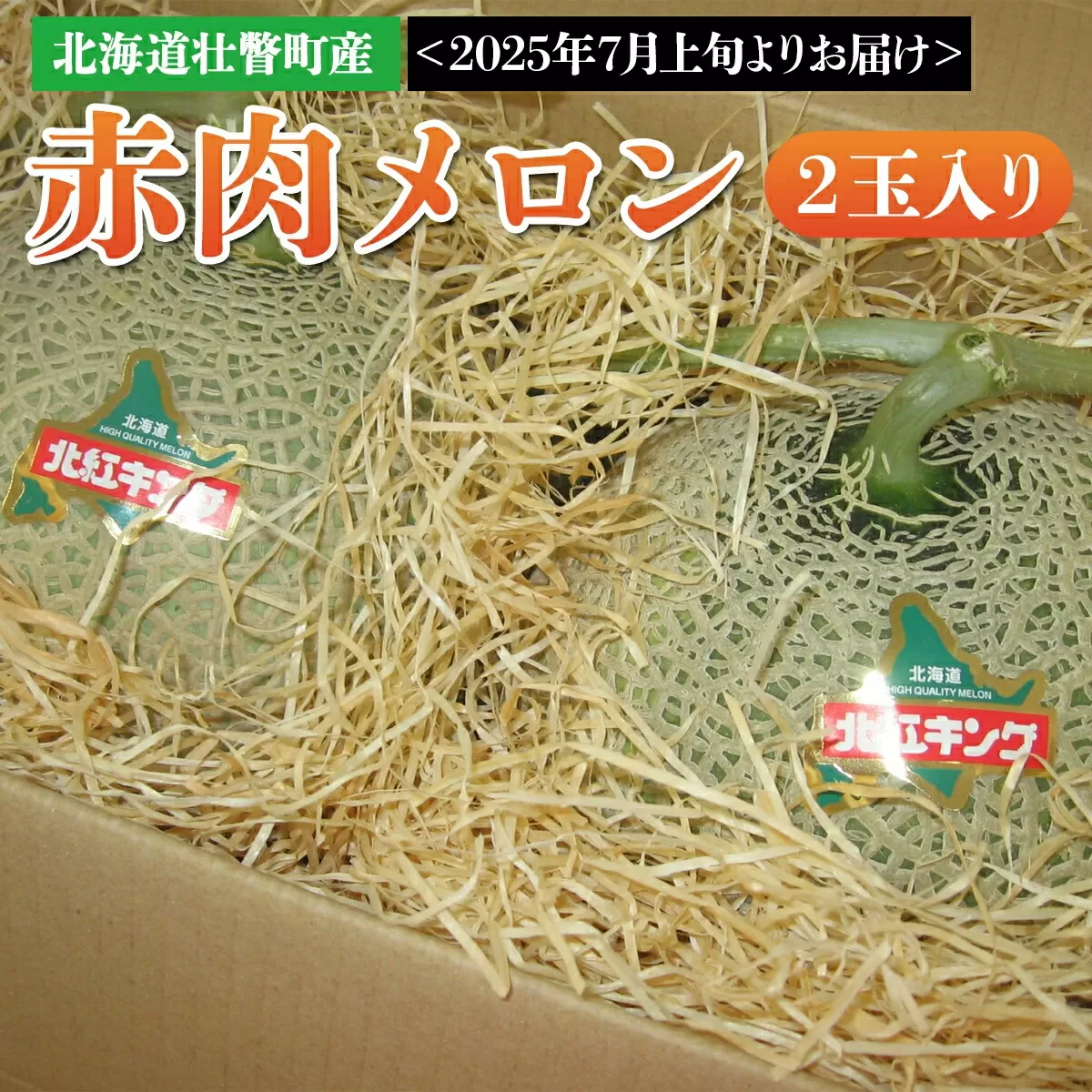 ＜2025年7月上旬よりお届け＞北海道壮瞥産 赤肉メロン 2玉入り 