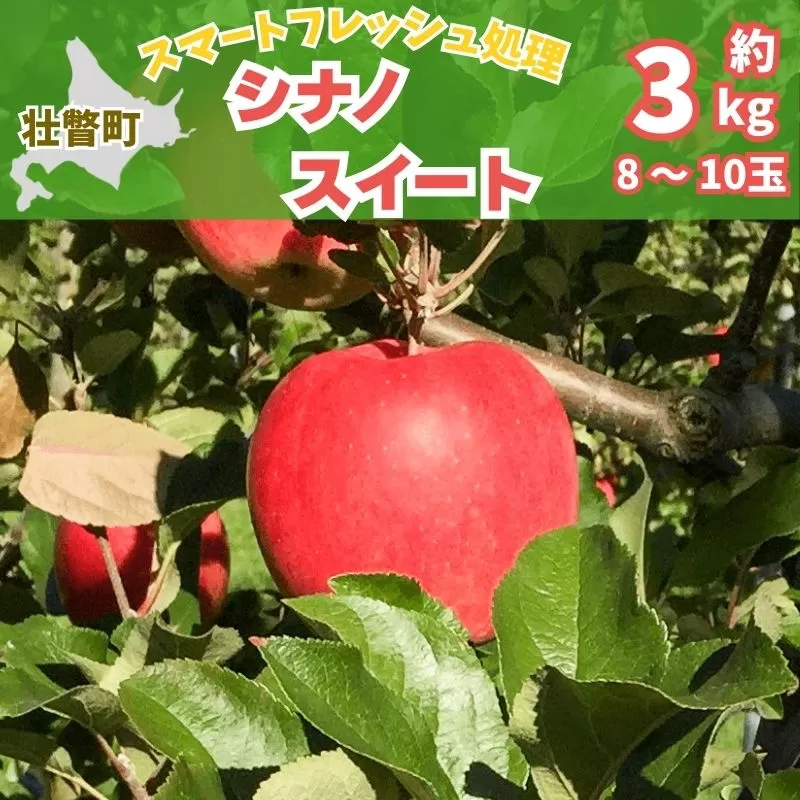 北海道壮瞥町　りんご(スマートフレッシュ)　品種名「シナノスイート」8～10玉約3kg　SBTF026