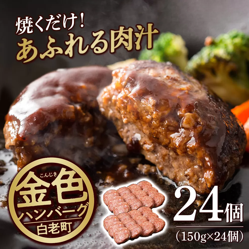 国産100％白老合挽ハンバーグ150g×24 国産ハンバーグ 牛肉 豚肉 あいびき 洋食 肉料理 惣菜 冷凍 白老 ふるさと納税 北海道