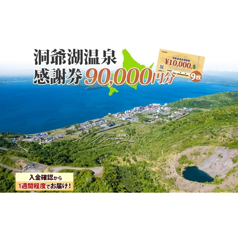 洞爺湖温泉感謝券 90000円 分 金券 クーポン 洞爺湖 湖 温泉 リゾート 有珠山 火山 自然 花火 イルミネーション 旅行 観光 宿泊 施設 北海道