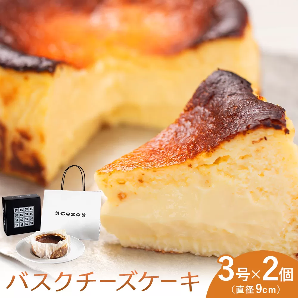 GOZOのバスクチーズケーキ 9cm 2個 ドン・バロン《90日以内に出荷予定(土日祝除く)》バスチ チーズ 濃厚 なめらか しっとり 食べごたえ 冷凍配送 洋菓子 デザート スイーツ お取り寄せ ドン・バロン 北海道 日高町