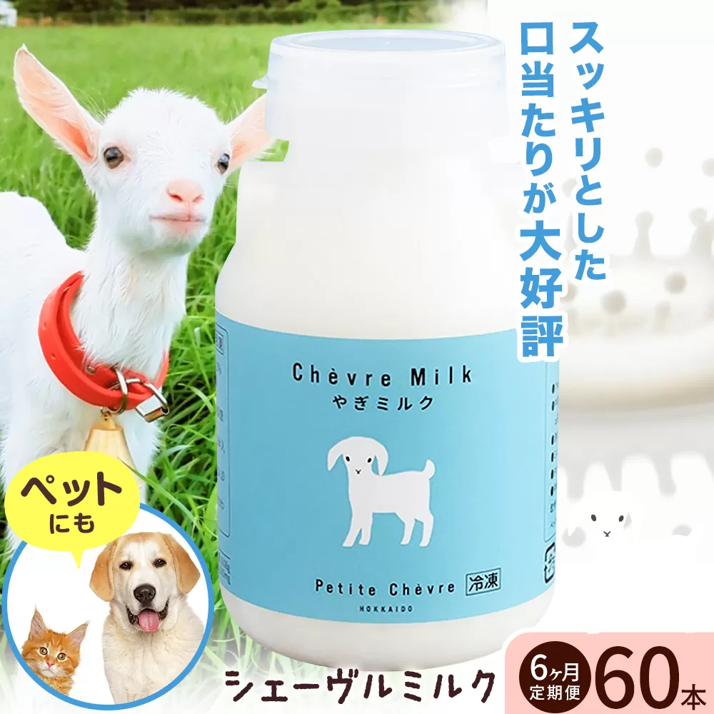 ミルク シェーヴルミルク 150ml 計60本 6ヶ月定期便 《お申込み翌月から出荷》 プティ・シェーヴル北海道 北海道 日高町 お菓子 スイーツ やぎ スッキリ 口当たり 新鮮 栄養豊富 やぎミルク 臭み無し さわやか