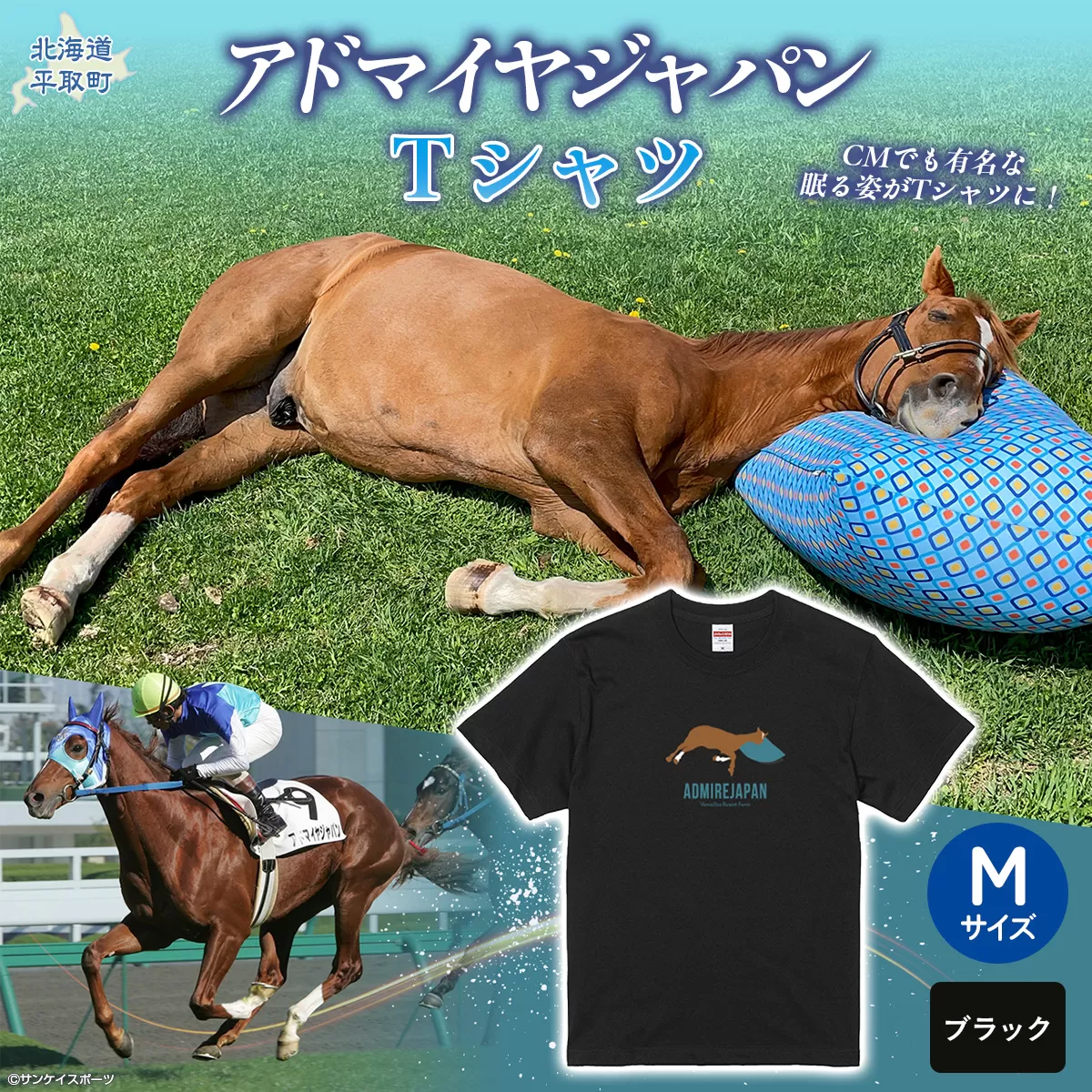 【アドマイヤジャパン×Yogibo】Ｔシャツ_Mサイズ（ブラック） BRTV036-2