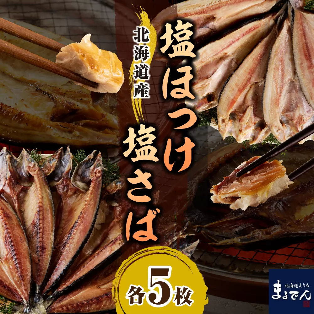 【北海道産】塩ホッケ＆塩サバセット 各200g以上×5枚【er002-039-a】
