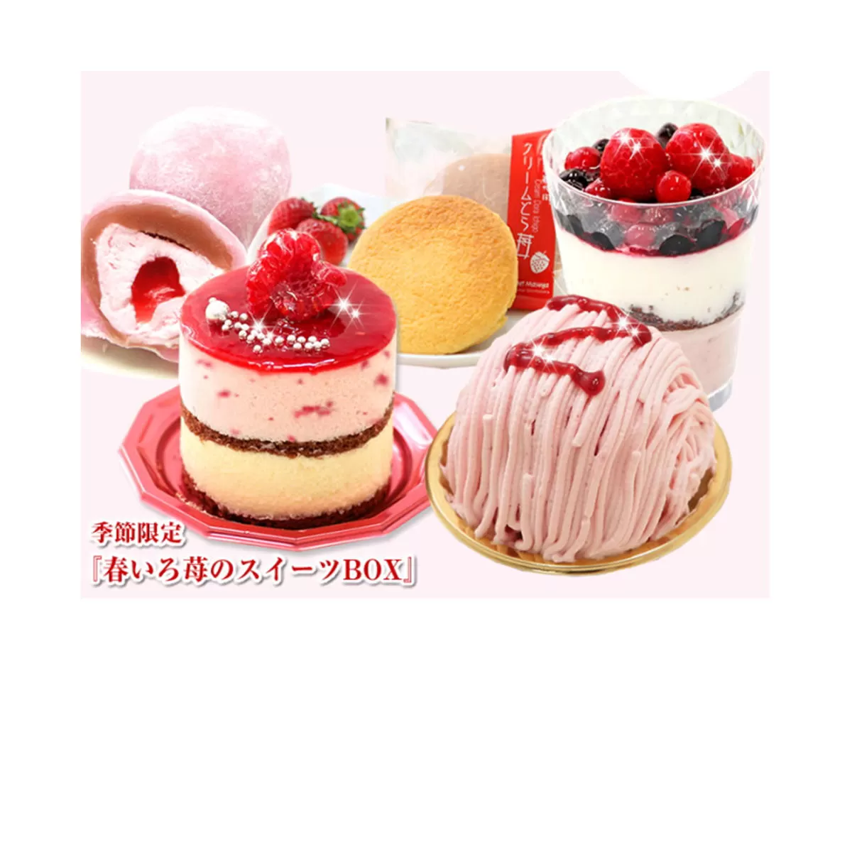 【3月中旬から発送】春限定！苺の5種スイーツセット　北海道・新ひだか町のオリジナルスイーツ ＜ 予約商品 ＞