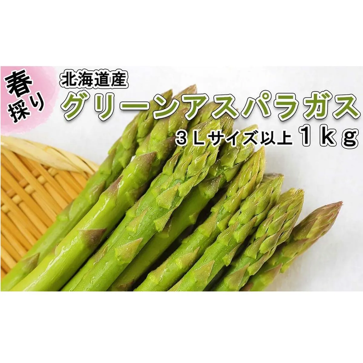 ＜先行予約＞ 北海道産 春採り グリーン アスパラガス 1kg 3Lサイズ以上 ＜2023年5月上旬より発送＞