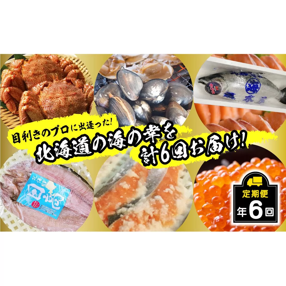 ＜2025年2月から順次発送＞【 定期便 6回 】 北海道産 海の幸 定期便 ＜ 予約商品 ＞ 北海道 サクラマス 鮭 いくら 蟹 北寄 貝 鱒 旬 魚介 海鮮 海産物