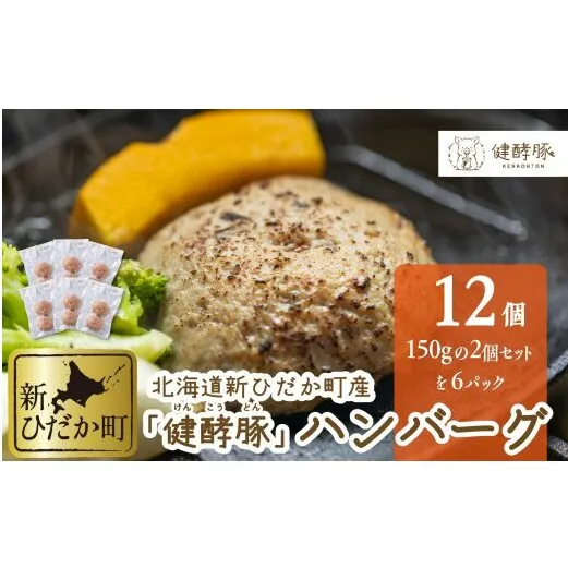 北海道産 健酵豚 ハンバーグ 12個