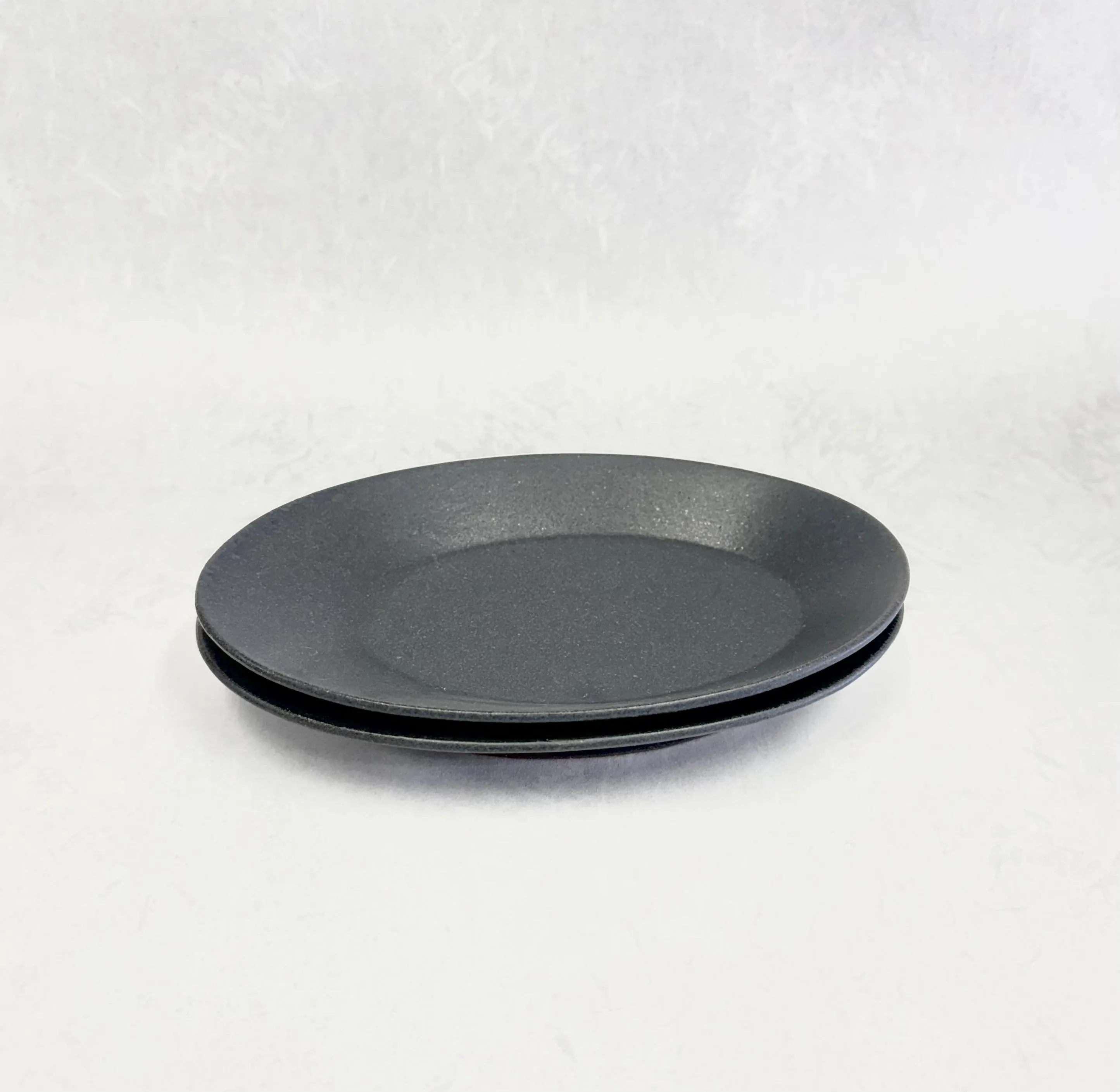 『鹿追焼』黒釉楕円皿2枚セット(大) SKU010