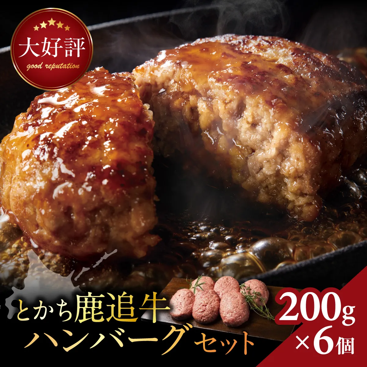 とかち鹿追牛ハンバーグセット 200g×6個 SKA007