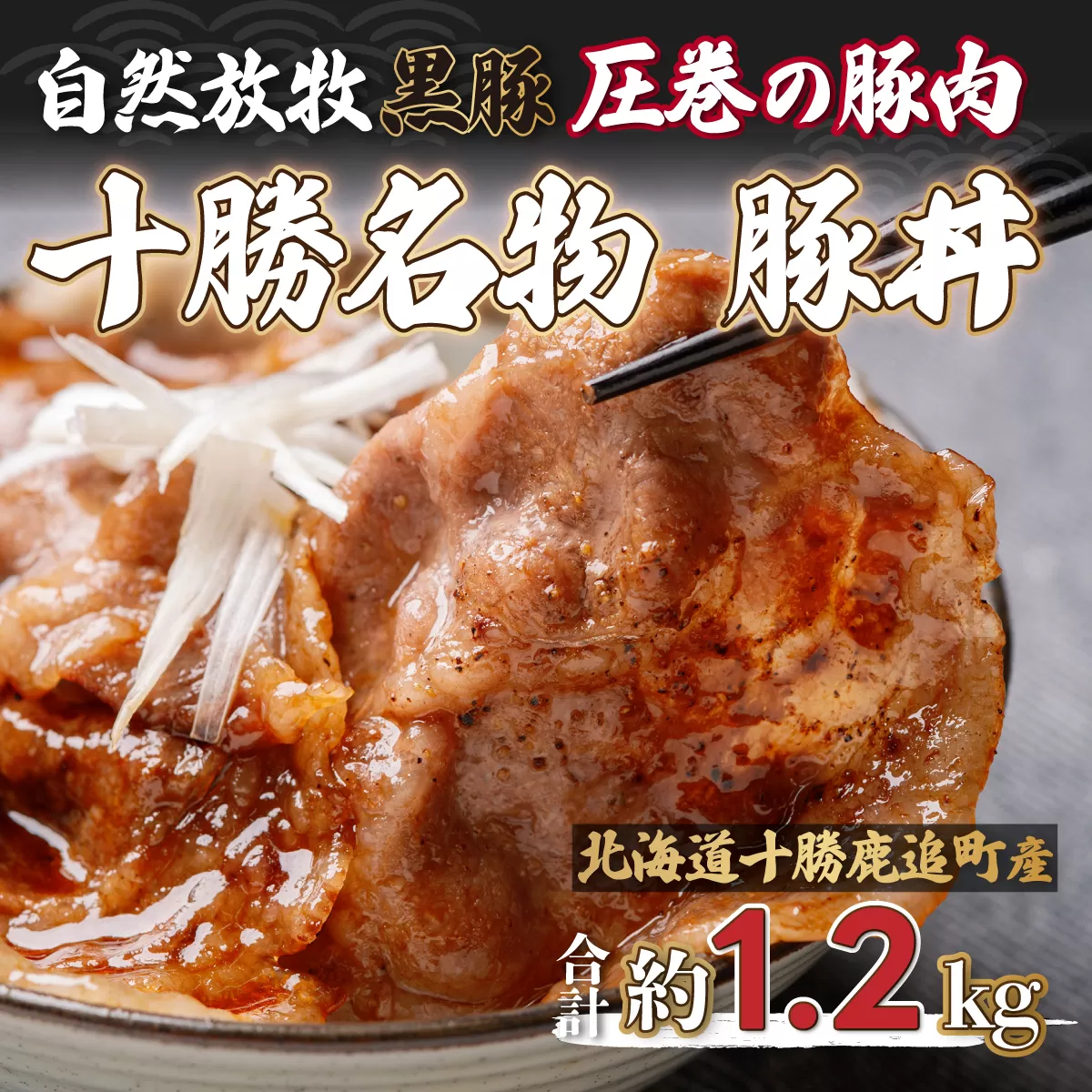 鹿追産 自然放牧黒豚 圧巻の豚肉 十勝名物 豚丼  SKN007