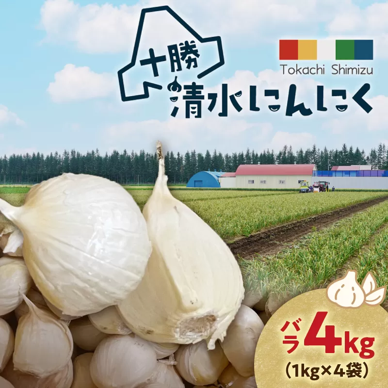 【北海道産】十勝育ちのにんにく バラ4kg にんにく ニンニク ガーリック にんにく 北海道産 にんにく_S021-0025