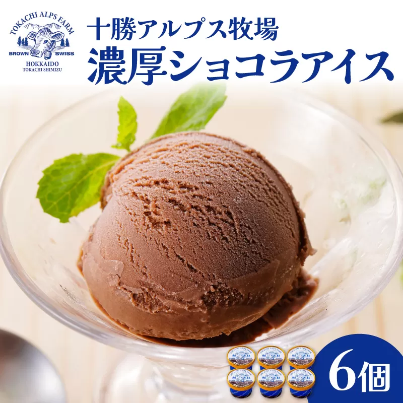 ”希少なブラウンスイス生乳使用” 十勝アルプス牧場 濃厚ショコラアイス6個セット 【アイス 濃厚 さっぱり 高たんぱく ソフトクリーム アイスセット チョコアイス ショコラアイス お中元 お歳暮 のし 熨斗 北海道 清水町】