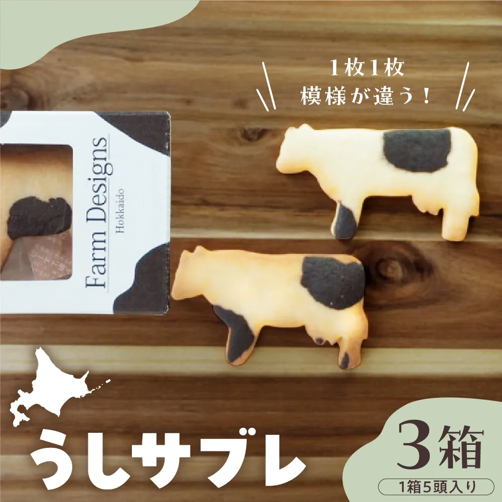 北海道十勝芽室町 牛サブレ5頭入り 3箱 me079-003b
