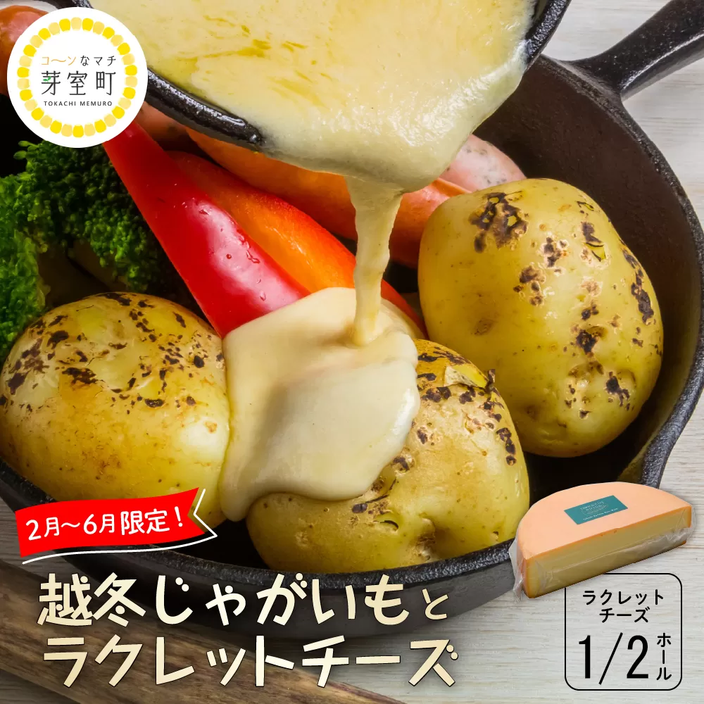 北海道十勝芽室町 なまら十勝野 越冬じゃがいも ラクレットチーズ1/2ホール 1,800g以上 セット　me000-008c