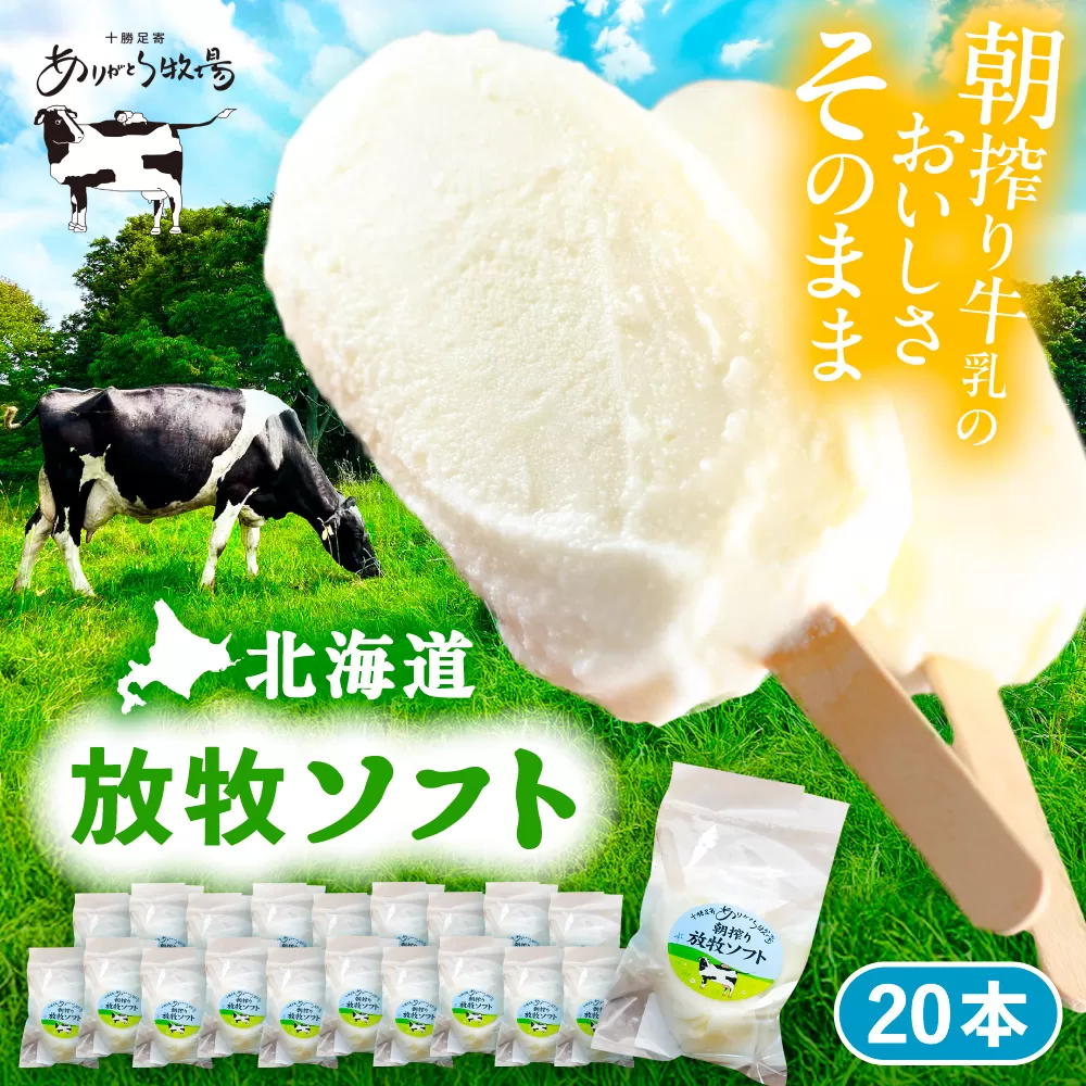 ＼TVで話題/北海道 朝搾り 放牧ソフト 80ml×20本 [足寄町][ありがとう牧場]アイス ラクトアイス 牛乳 生乳 ミルク 濃厚 朝搾り 足寄町産 北海道産 道産 あしょろ 20000 20000円 [BEAH012]