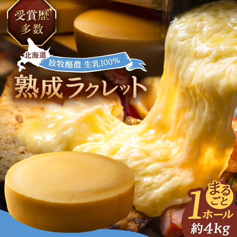 北海道 ラクレット 真 -SHIN- 1ホール(約4kg)[足寄町][合同会社あしょろチーズ工房] 北海道産 十勝チーズ ラクレット 乳製品 生乳 加工品 3ヶ月熟成 チーズフォンデュ 濃厚 冷蔵 十勝 あしょろ [BEAU006]