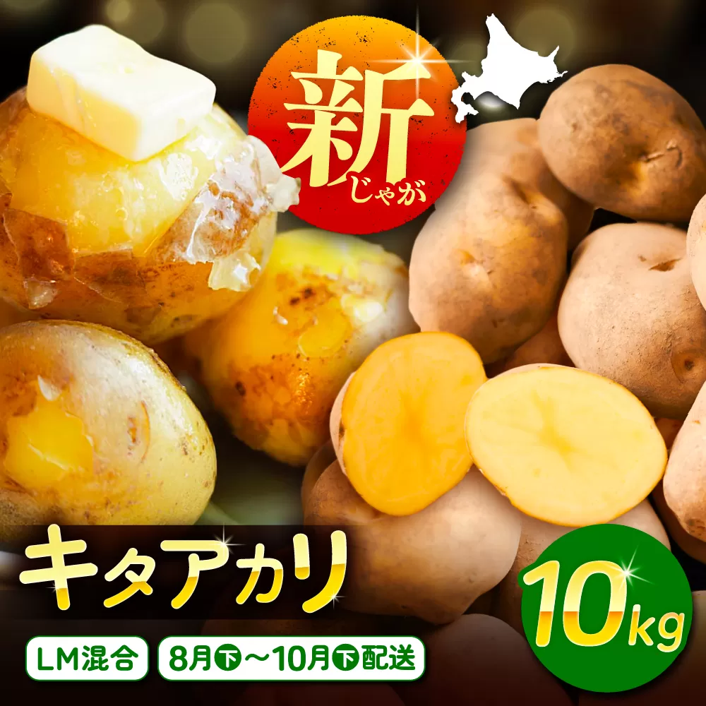 北海道産 じゃがいも きたあかり 10kg（LM混合）《足寄町》【党崎農場】ジャガイモ じゃがいも 国産 野菜 ポテト 芋 イモ いも  肉じゃが カレー キタアカリ きたあかり 道産 寒冷地 あしょろ 北海道 [BEAA007]