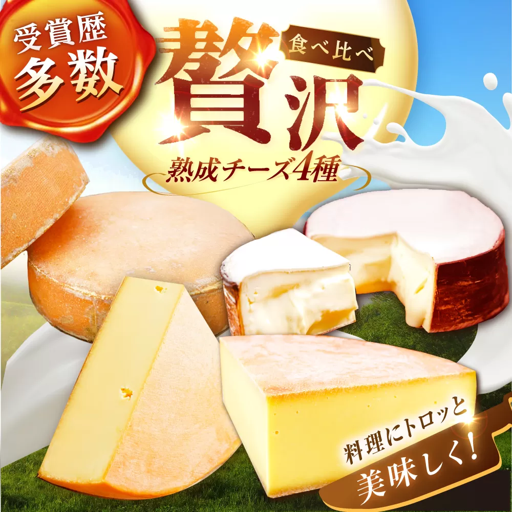 【全4回定期便/3ヵ月毎】北海道 チーズ 4種《足寄町》【しあわせチーズ工房】定期便 チーズ ナチュラルチーズ ハード ラクレット 生乳 ミルク 乳製品 おつまみ ギフト 食べ比べ 北海道産 あしょろ [BEAK022]