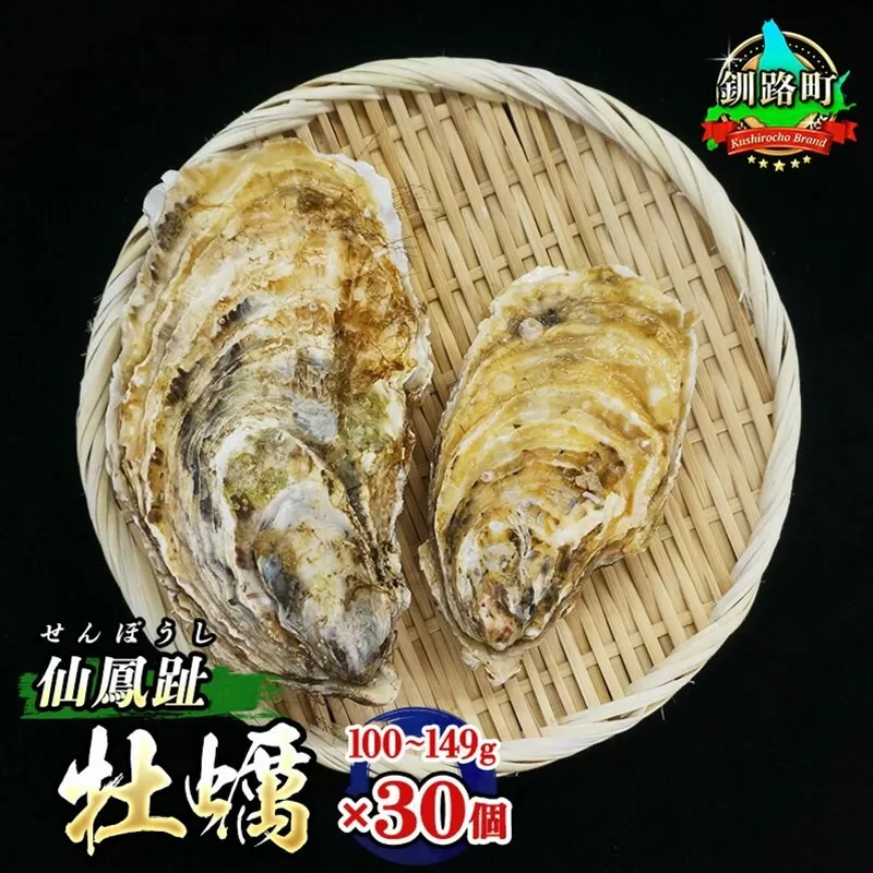 ＼先行予約／北海道 仙鳳趾名産 牡蠣 100g〜149g×30コ+かきナイフ付き かき漁師直送 K3-2＜出荷時期：2025年7月1日ごろ〜順次出荷＞＜センポウシ : 釧路町の東 厚岸湾の西 カキの名産地＞ | せんぽうし 牡蠣 生食用 殻付き