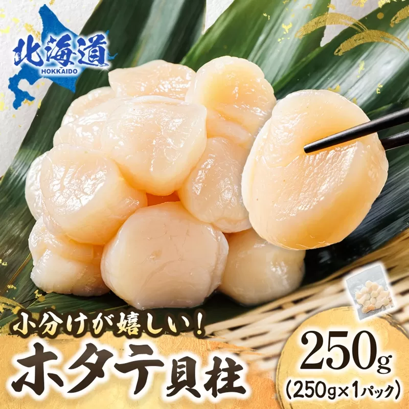 北海道産 ホタテ貝柱 （約250g×1コ） ｜ 帆立 ほたて 貝柱 刺身 刺し身 ほたて刺身 刺身ホタテ 冷凍 小分け  すぐ届く 魚介類 魚介人気 ヒロセ クラシル レシピ すぐ発送 2026年 年始発送 釧路町 釧路超 特産品
