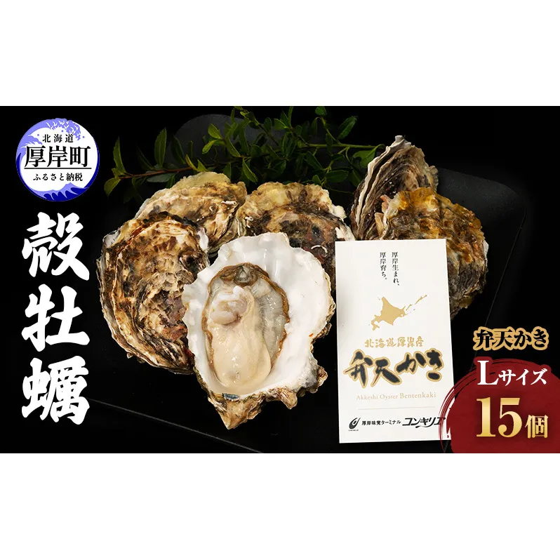 厚岸町 新ブランド 『 弁天かき 』 Lサイズ 15個  北海道 牡蠣 カキ かき 生食 生食用 生牡蠣 魚介類 魚貝類 