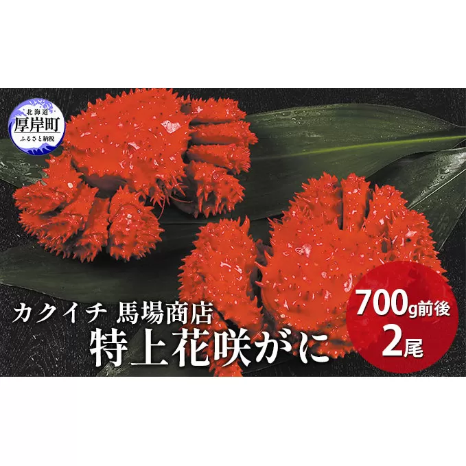 蟹屋厳選  北海道厚岸産 特上花咲がに 700g前後×2尾 蟹 かに