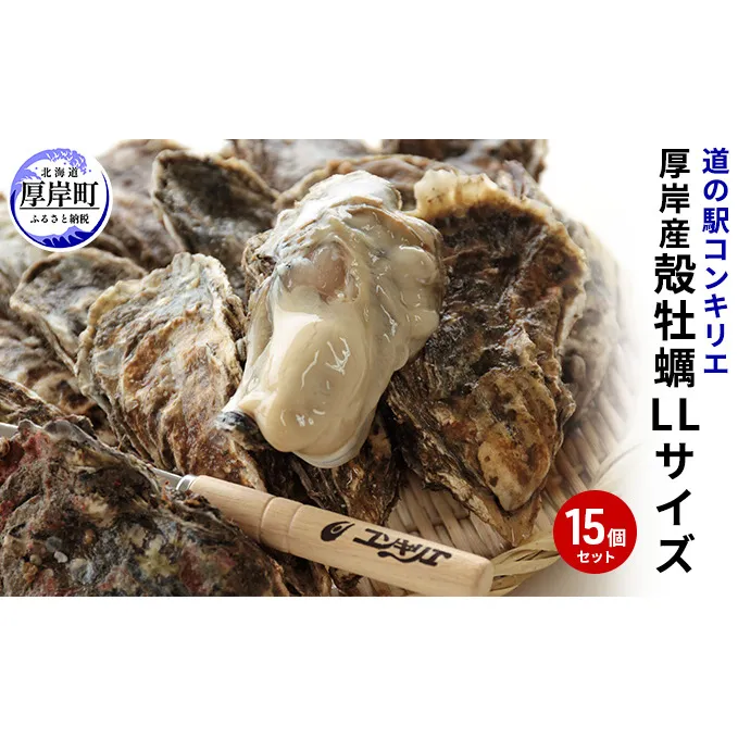 牡蠣 厚岸産殻牡蠣 LLサイズ 15個 セット