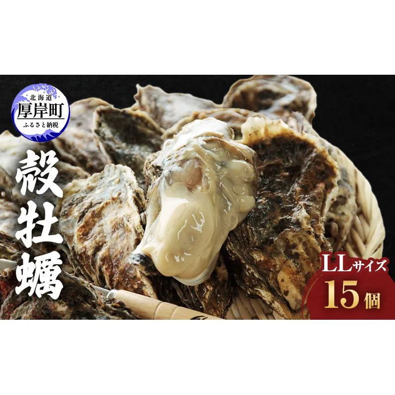 牡蠣 厚岸産殻牡蠣 LLサイズ 15個 セット 魚介類 産地直送 生牡蠣 オイスター 海の幸 海鮮 生食用 生食用牡蠣 