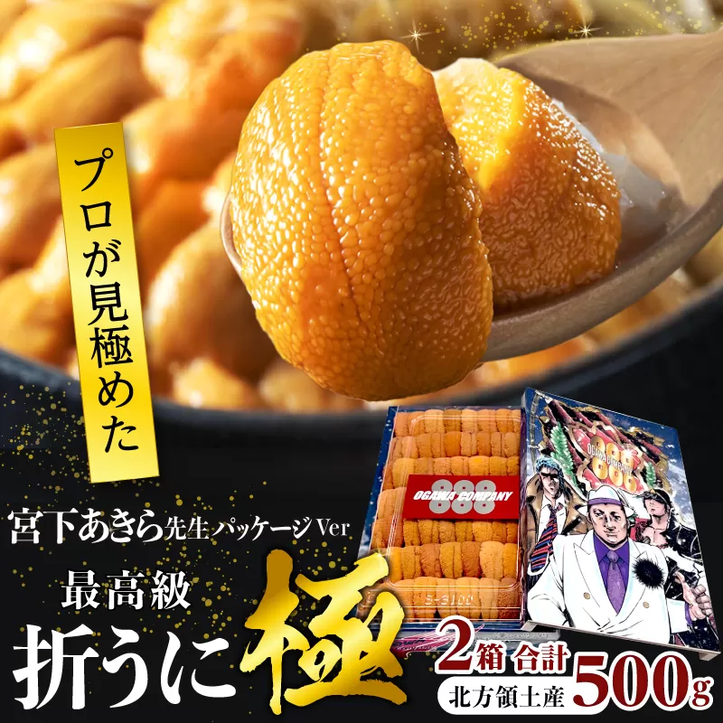 ≪プロ厳選≫最高級折うに(極)宮下あきら先生パッケージVer計500g うに ウニ 雲丹 折うに 海鮮 海産物 北海道 浜中町 ふるさと納税 人気_H0014-013