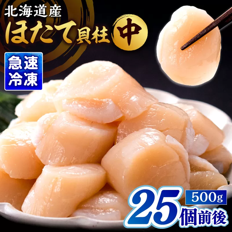 北海道産 ほたて貝柱(中)　計500g_H0001-121