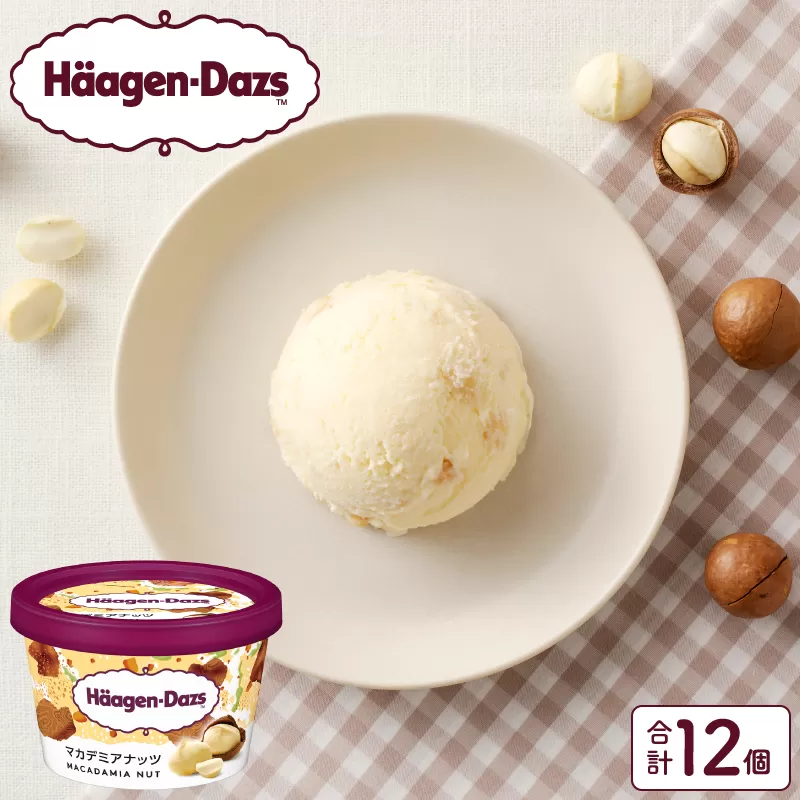 ハーゲンダッツ『ミニカップ12個セット(マカデミアナッツ味)』アイスクリーム アイス スイーツ デザート_H0016-118