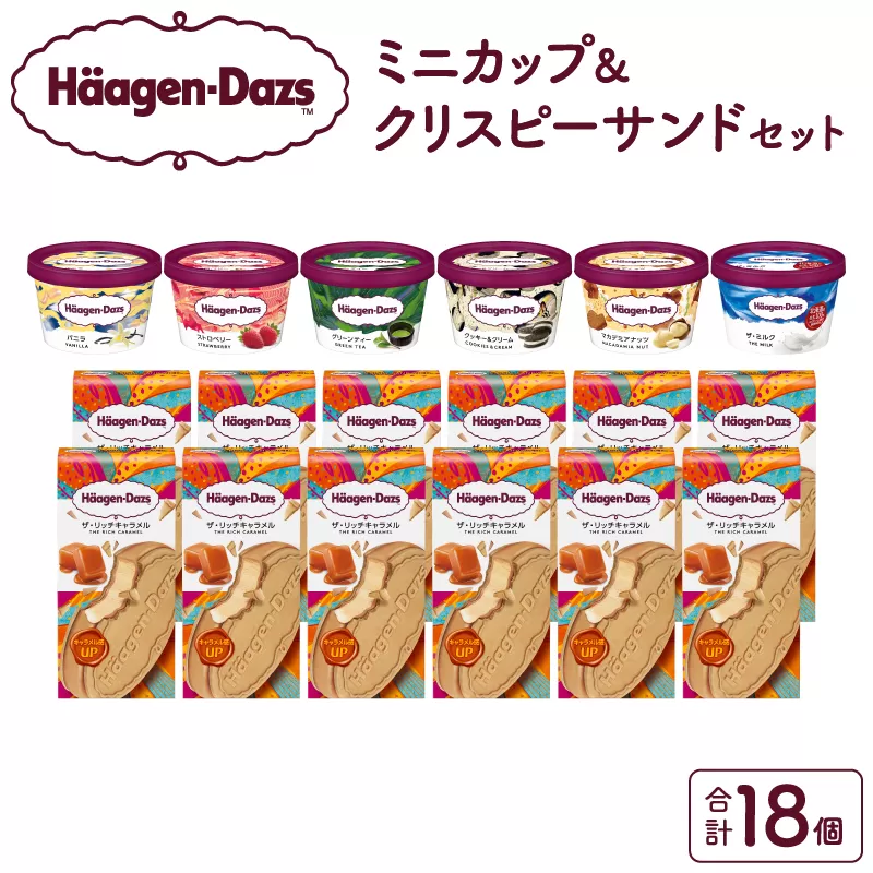 ハーゲンダッツ『ミニカップ(6個)＆クリスピーサンド(12個)セット』アイスクリーム アイス スイーツ デザート_H0016-125