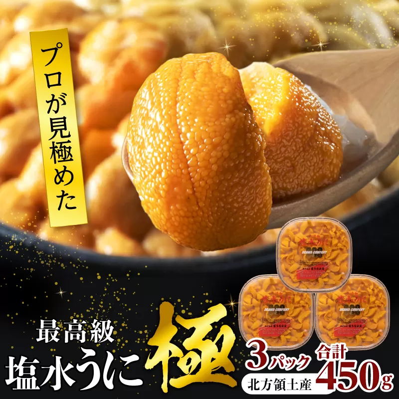 ≪プロ厳選≫最高級塩水うに(極)計450g うに ウニ 雲丹 塩水うに 海鮮 海産物 北海道 浜中町 ふるさと納税 人気_H0014-005