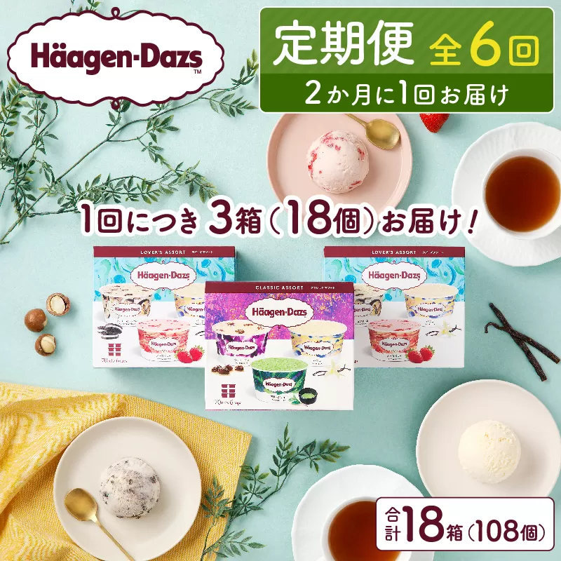 ＜全6回定期便・隔月＞ハーゲンダッツ『アソートボックス3箱セット(合計18箱)』アイスクリーム アイス スイーツ デザート_H0016-151