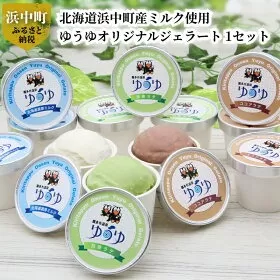 北海道浜中町産ミルク使用、 ゆうゆオリジナルジェラート 1セット (120ml×12個入り)_H0033-007