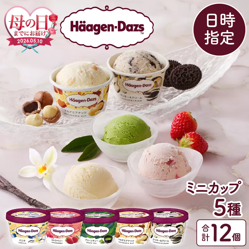 ≪母の日までにお届け!!≫ハーゲンダッツ『定番ミニカップ5種セット(合計12個)』アイスクリーム アイス スイーツ デザート_H0016-111-mo