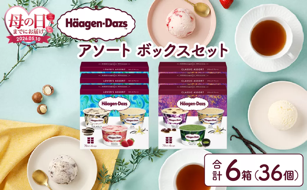 ≪母の日までにお届け!!≫ハーゲンダッツ『バラエティアソートボックス6箱セット』 アイス スイーツ デザート_H0016-124-mo
