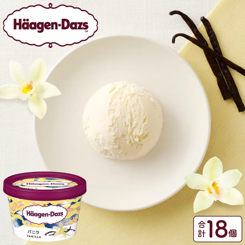 ハーゲンダッツ『ミニカップ18個セット(バニラ味)』アイスクリーム アイス スイーツ デザート_H0016-020