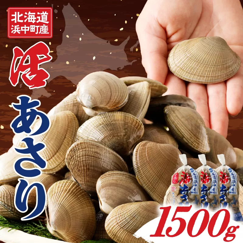 4月〜6月発送分《先行予約・期間限定》浜中町産活あさり(500g×3袋セット)_230106-02