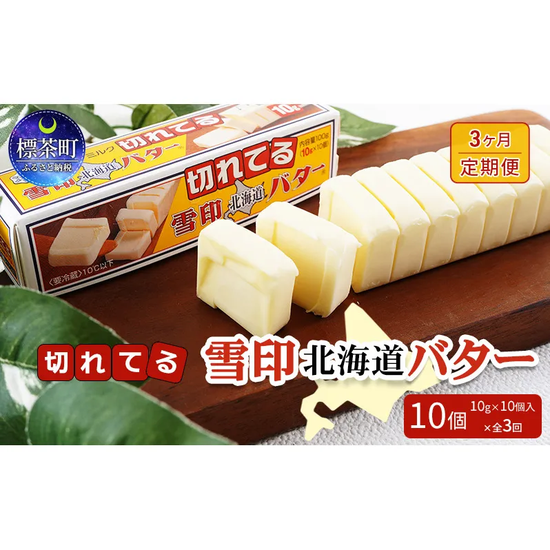 3ヵ月 定期便 切れてる 雪印 北海道 バター（10g×10個入）×10個
