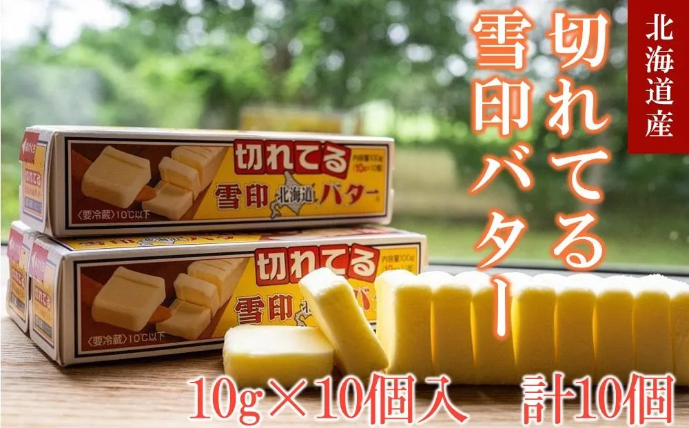 切れてる 雪印 北海道 バター(10g×10個入)×10個【 乳製品 バター 雪印 朝食 ギフト 料理用 キャンプ 標茶町 北海道 】